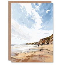 Filey Beach Coastal Cliffs Landscape England Him Her Birthday Card