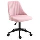 image 1 of Vinsetto Velvet Office Chair with Adjustable Height and Wheels, Pink
