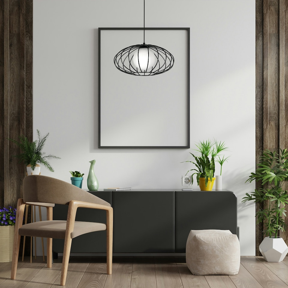 image 1 of Milagro Pendant Lamp Kronos Black 1XE14