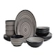 image 1 of 16pc Black Pad Print Dinner Set