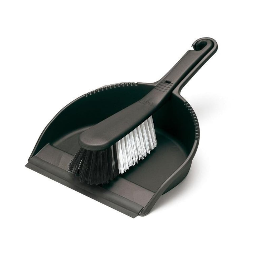 Addis Stiff Dustpan & Brush Black - One Colour - One Size