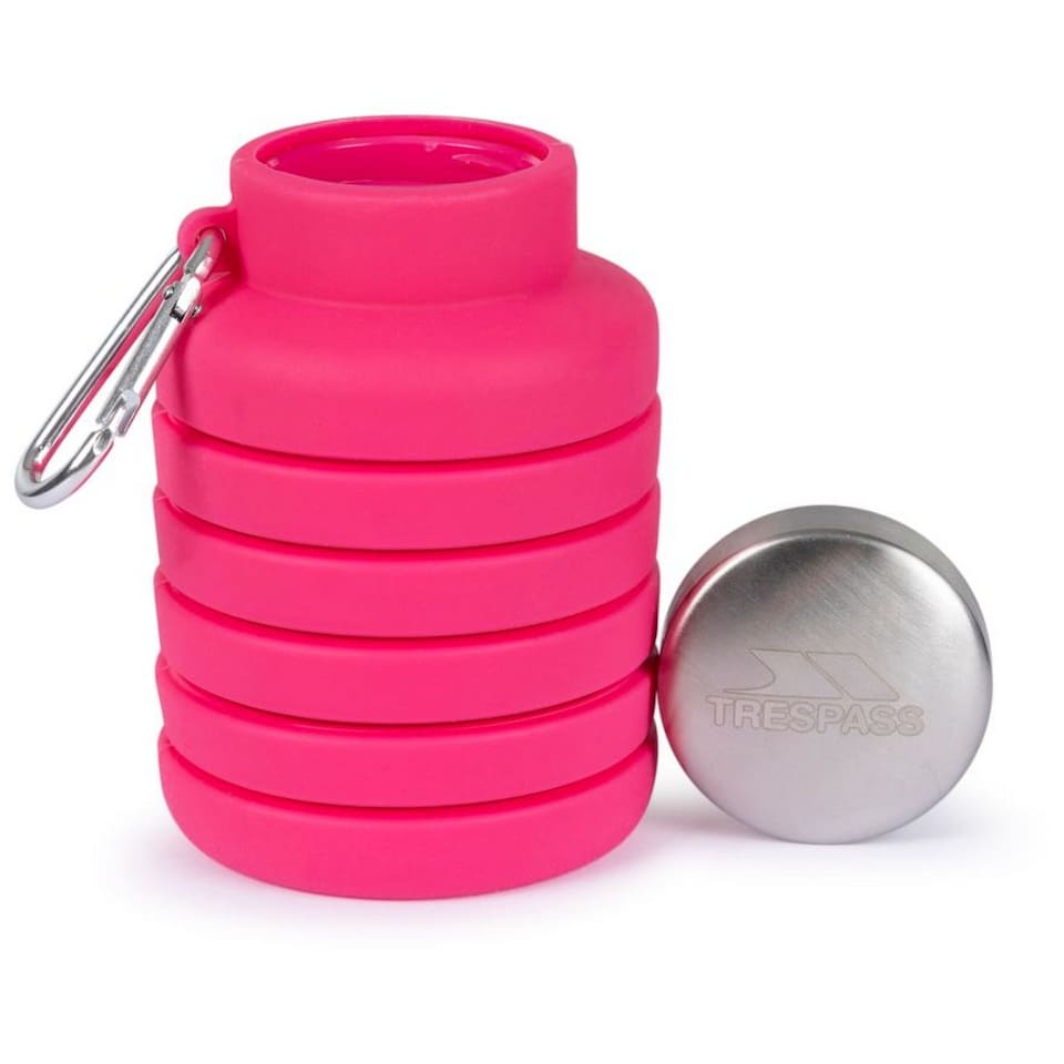 image 1 of Trespass Vavo Foldable Silicone Water Bottle | Pink | Flamingo Pink | 1