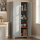 image 2 of HOMCOM 172cm Wooden Storage Cabinet Cupboard With 4 Shelves | Grey | Grey | 80 x 48 x 172 cm