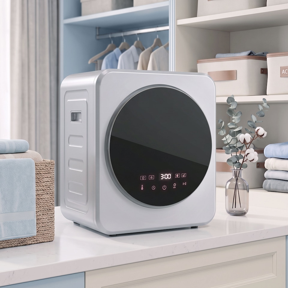 image 1 of HOMCOM 800W Compact Dryer Machine, 4 kg Small Vented Tumble Dryer, Silver