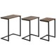 image 1 of Set Of 3 C-Shaped Nesting Tables Rustic Brown Brown