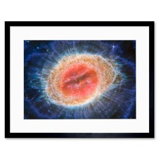 NASA Webb Space Telescope Ring Nebula Messier 57 9x7" Black Framed Wall Art Print