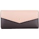image 2 of London Leathergoods Womens Leather RFID Envelope Style Flap Over Money Credit Card Purse with Pebble Effect | Brown | Dark Brown/Beige