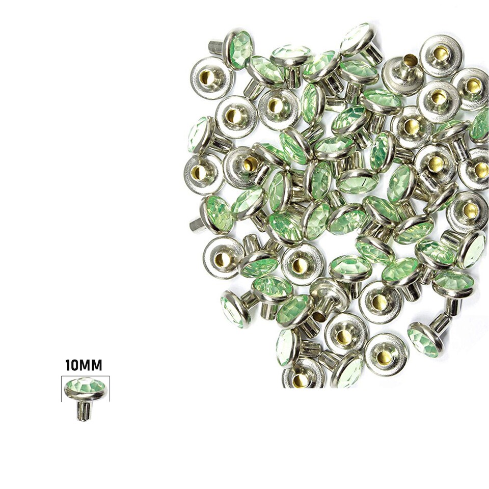 image 1 of 10mm Diamante Acrylic Rhinestone Studs with Pins - Pack of 10