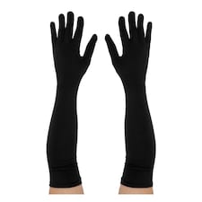Long Black Spandex Gloves | Black | 6