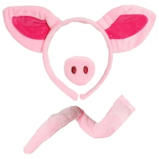 Pig Fancy Dress Set – Headband with Ears, Nose & Tail Costume Kit N/A | One Size