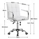 image 3 of Yaheetech PU Leather Height Adjustable Office Chair Mid-Back White