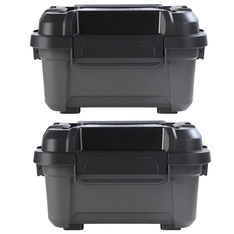 image 1 of 1 x 18 Litre Black Plastic Storage Bunker Trough Boxes/Tubs Ideal For DIY Use Complete With Lid Black