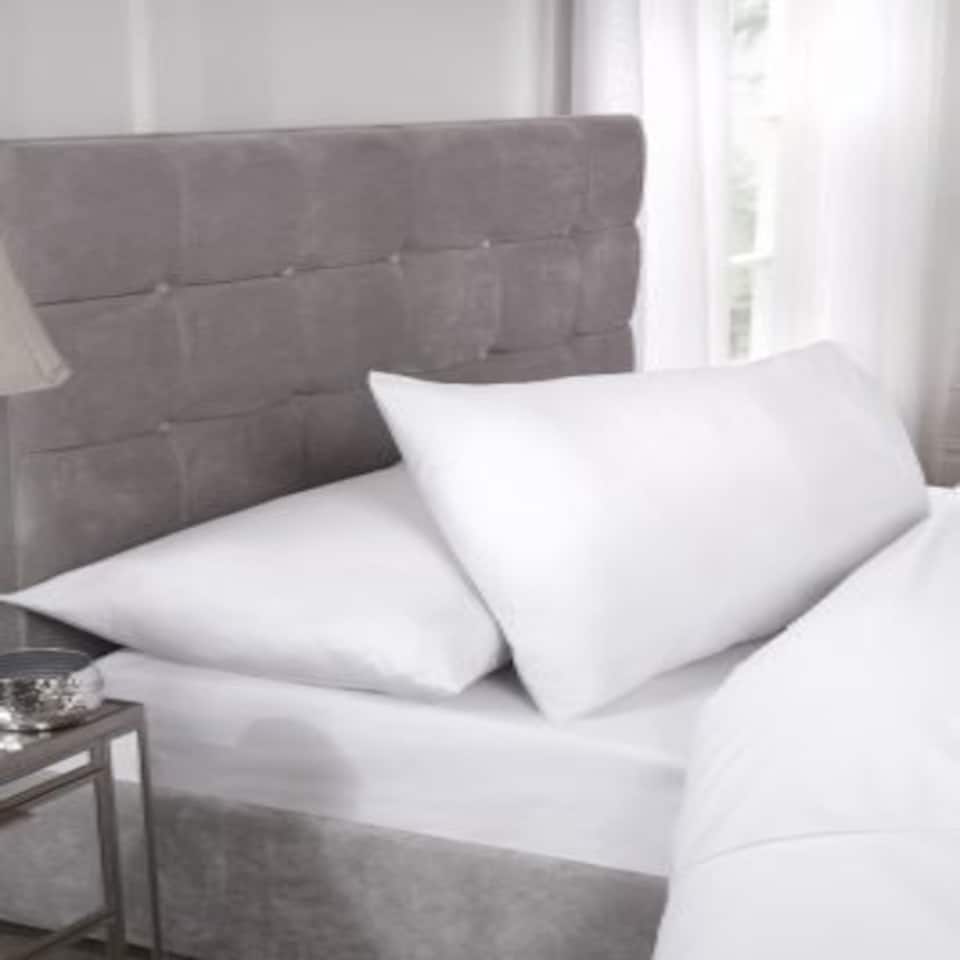 image 1 of Percale Collection 180 Thread Count Percale Fitted Sheet in White - Single