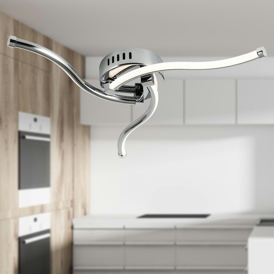 image 1 of First Choice Lighting Ara Chrome LED Flush Ceiling Light Chrome