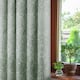 image 7 of Keswick Floral Pencil Pleat Curtains - Green - 117cm x 229cm