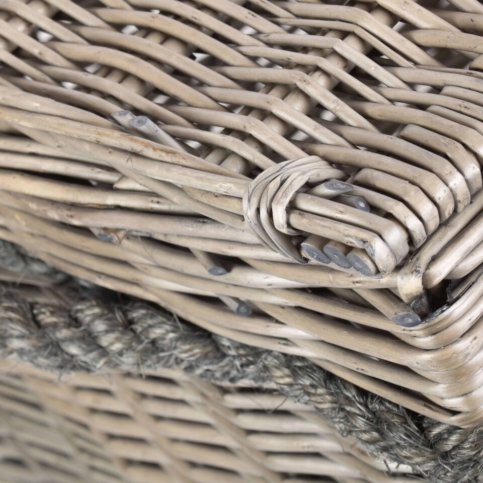 image 1 of 58cm Unlined Antique Wash Wicker Storage Basket | Brown | Brown | One Size