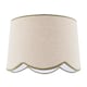 image 1 of Natural Oatmeal Textured Linen Scallop Lamp Shade with Olive Trims | Green | Olive Green | 1