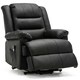 image 3 of Loxley Single Motor Electric Rise Recliner Bonded Leather Lift Chair (Black)