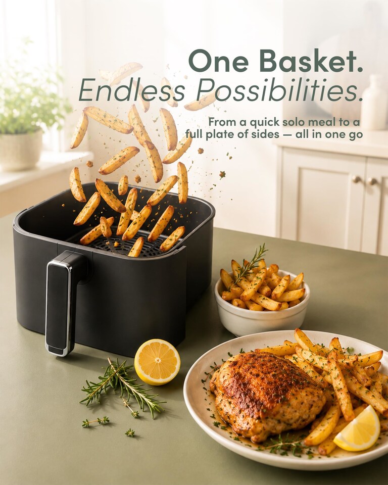 image 1 of Keplin Cook Digital Air Fryer with Touchscreen and 8 Preset Cooking Menus