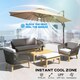 image 4 of Outsunny 3 m LED Cantilever Parasol Outdoor with Base Solar Lights Brown