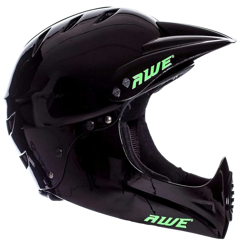 image 1 of AWE BMX Junior 16+/Adult Full Face Bike Helmet Black 56-58cm Black | M