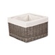 image 2 of Set of 2 Square Antique Wash Lined Storage Basket | White | White | Not provided