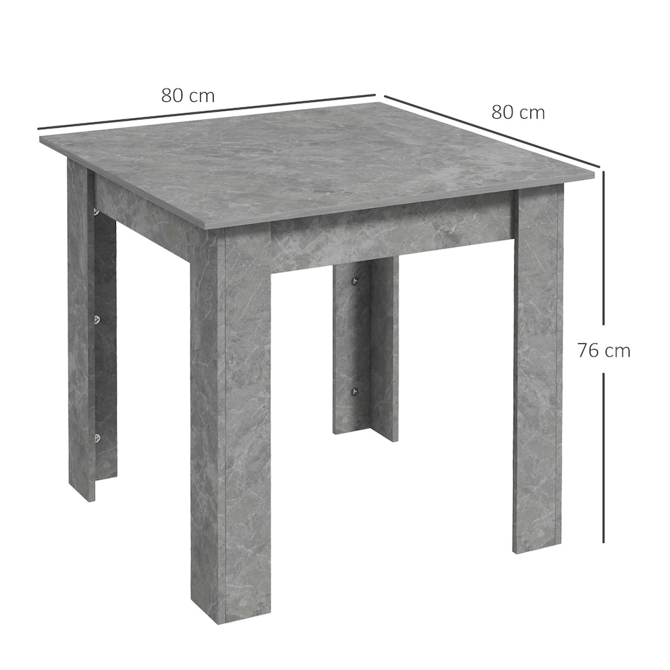 image 1 of HOMCOM Square Dining Table with Faux Cement Effect for Living Room