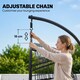 image 6 of Outsunny Hanging Egg Chair, Outdoor Swing Chair with Stand, Black/Cream | Black | Black/Cream White | One Size