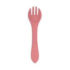 Tiny Dining Baby Silicone Weaning Fork - Dusty Rose Pink
