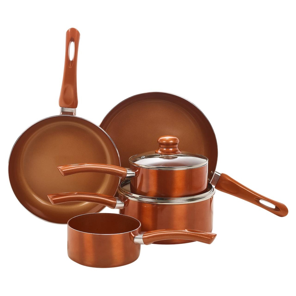 image 1 of 5 Piece Copper Ceramic Cookware Set