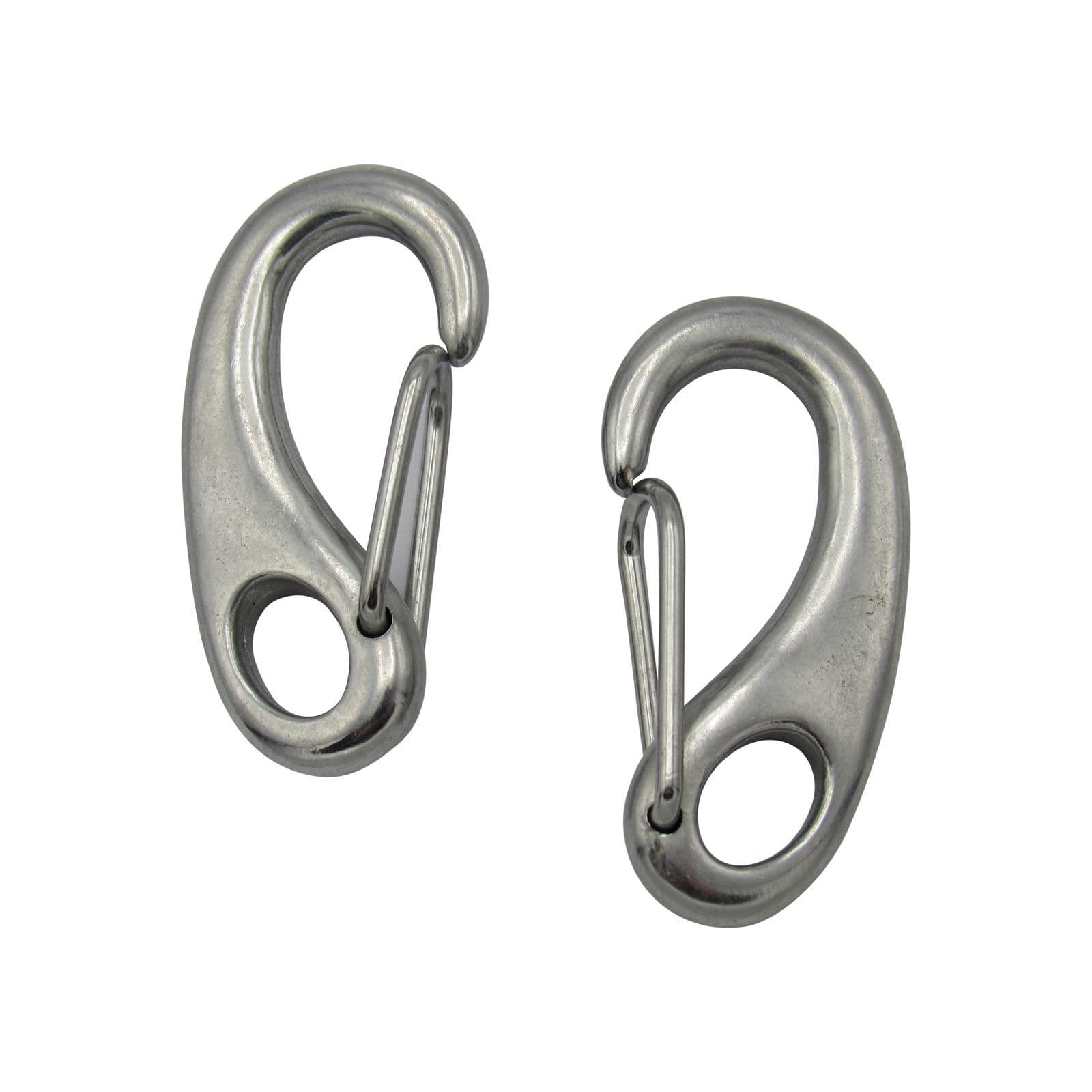 Securefix Direct - Stainless Steel Snap Tack Hooks 50mm X2 (spring Marine Clip Eye)