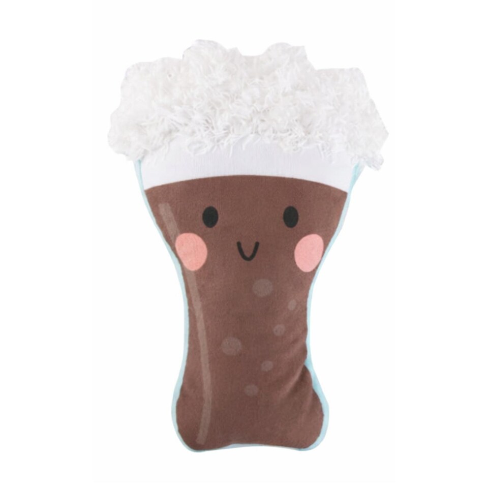 image 1 of Squeaky Plush Dog Toy Summer Brown Stout Drinks Design Pet Puppy Chew Fetch
