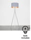 image 4 of ValueLights Camden Chrome Tripod Floor Lamp Grey & Copper Shade & Bulb | Copper