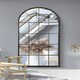 image 8 of The Arcus - Antique Black Framed Arched Window Leaner/Wall Mirror 71" X 33.5" (180x85CM) Black