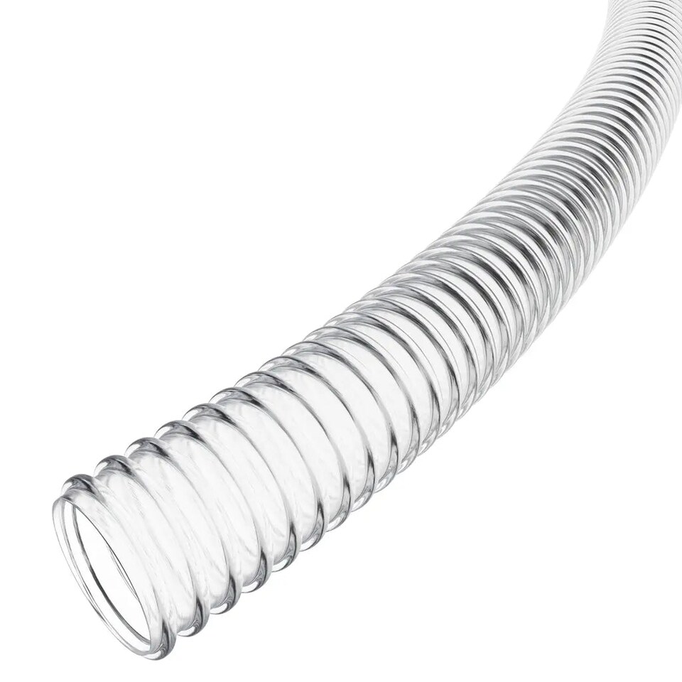 image 1 of Auto Silicone Hoses 40mm Clear PVC Corrugated Flexible Water Butt Hose 25m Reinforced Downpipe Connector Rainwater Harvesting Pump Pond