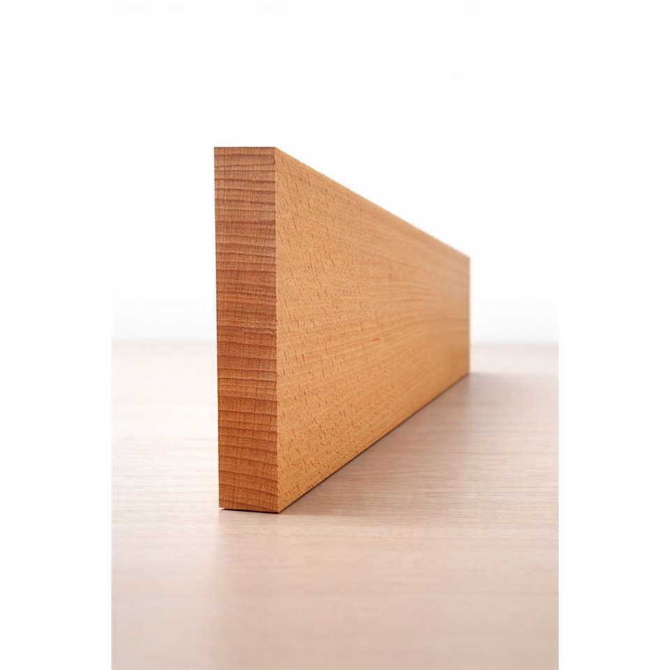 Pack of 5 (Total 5 Units) Square Edge European Beech Skirting Board (Unoiled) - 95mm (H) x 19mm (T) x 2400mm (L)