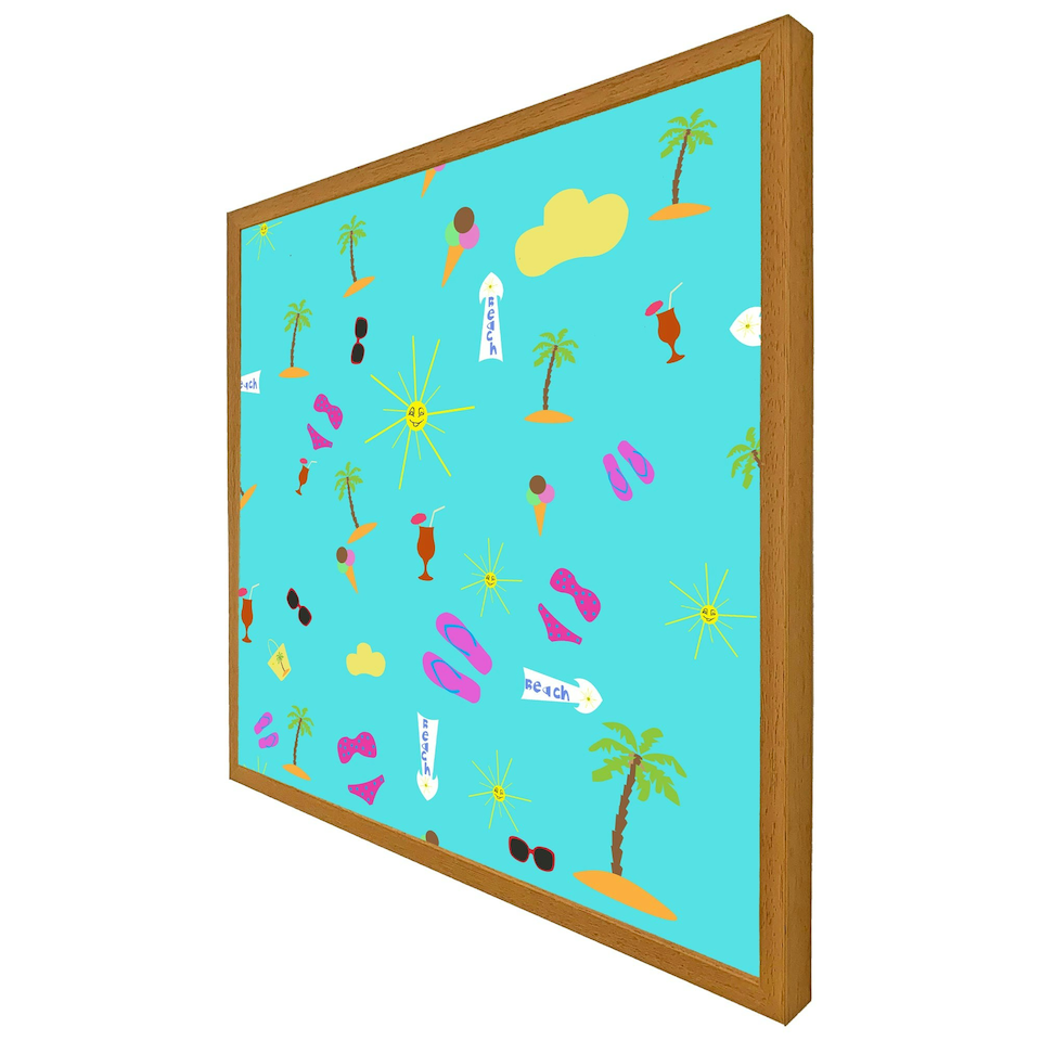 image 1 of Beach cartoons (Picture Frame) Grey | XS