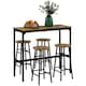 image 2 of HOMCOM 5 Piece Bar Table Set with 4 Stools, Industrial Bar Table and Stool Set, Dining Table and Chair Set for Small Space, Rustic Brown