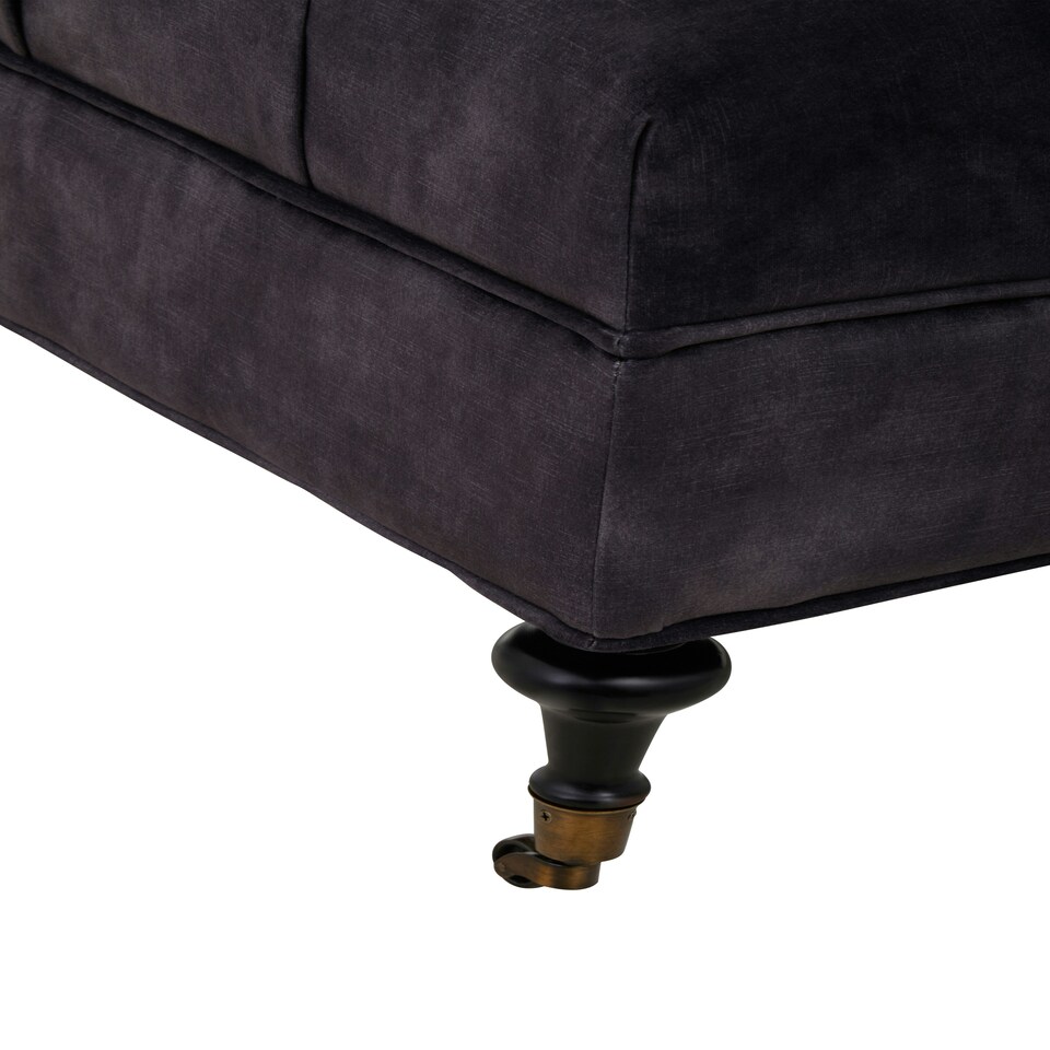 image 1 of Interiors by Premier Grey Velvet Ottoman Grey
