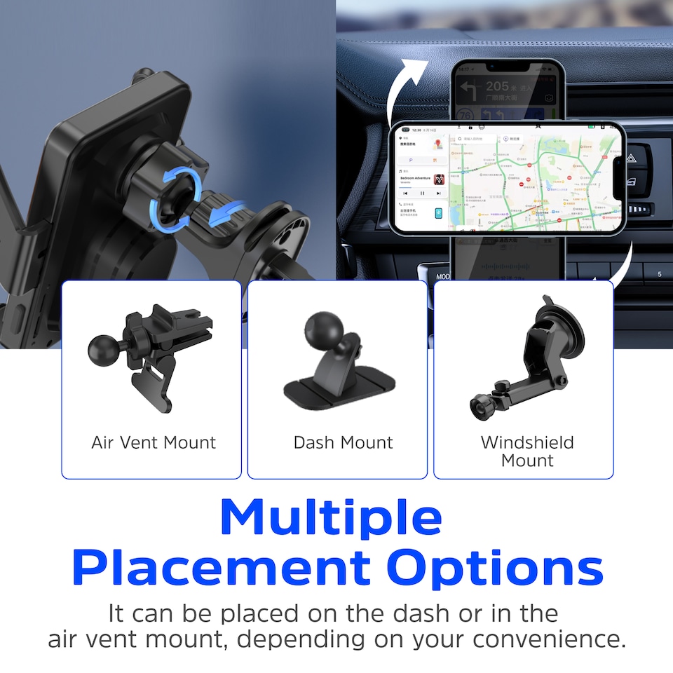 image 1 of Energizer In-Car Magnetic QI Wireless charger Android Black