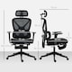 image 7 of HOMCOM Executive Office Chair, Recliner Computer Chair with Footrest, Black 