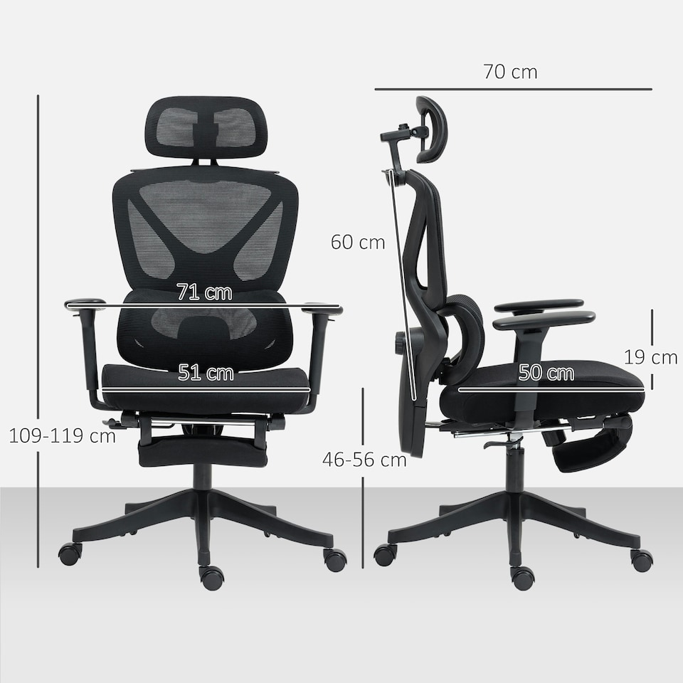 image 1 of HOMCOM Executive Office Chair, Recliner Computer Chair with Footrest, Black
