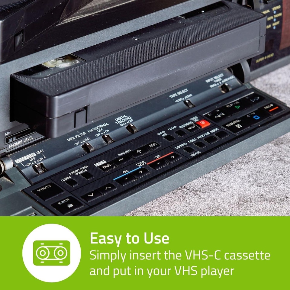 image 1 of Nedis Motorised VHS-C Compact Video Cassette Tape Adaptor Converter Battery Operated Camcorder