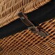 image 3 of 60cm Double Steamed Wicker Chest Picnic Basket with Lining Black | Black | One Size