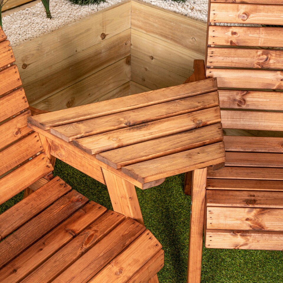 image 1 of Hand Made Chunky Rustic Wooden Garden Furniture Angled Tray