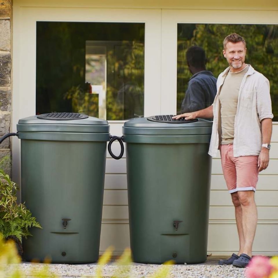 image 1 of Harcostar 700 Litre Magnum Water Butt Double Kit | Green | 700 Litre