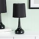 image 2 of ValueLights Teardrop Pair of Black Touch Table Lamps with Black Shade