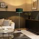 image 2 of ValueLights Charlie Chrome Floor Lamp Green Shade & Bulb | Green