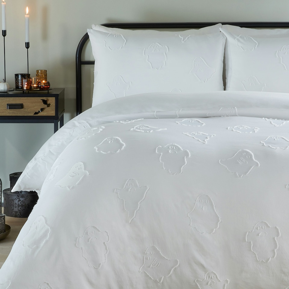 image 1 of Duvet Day Ghostlyghouls Ultra Soft Touch Super King Duvet Set Cream | Super King