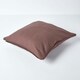 image 3 of Homescapes Cotton Plain Chocolate Cushion Cover - 60 x 60 cm | Brown | Chocolate | 60 x 60 cm
